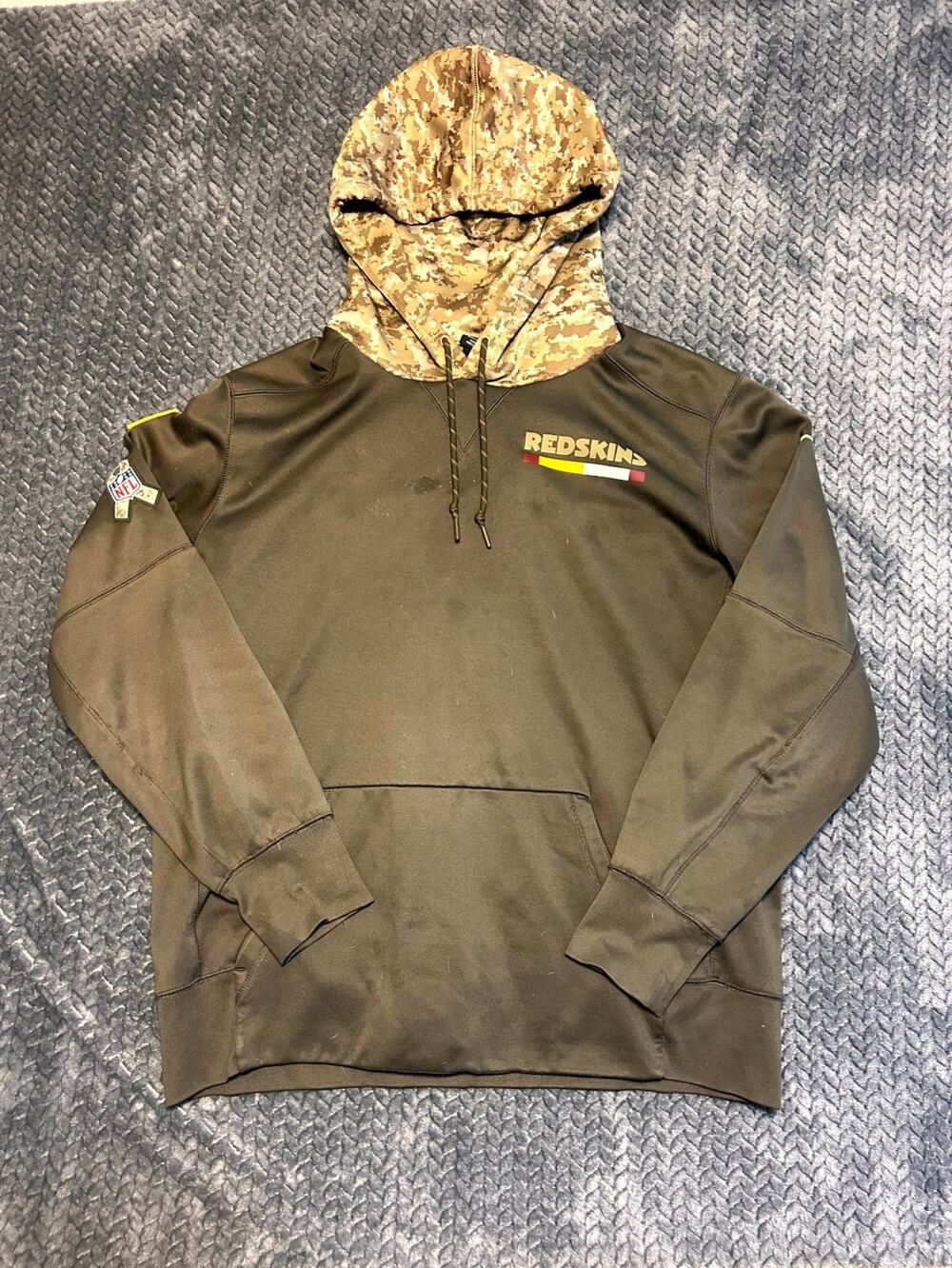 Washington Redskins Salute To Service Hoodie Mens L Green Glitch Camo Nike NFL